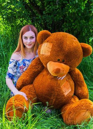 Плюшевий ведмедик 150 см коричневий "гріша" великий плюшевий ведмідь, велика м'яка іграшка плюшевий ведмедик 1,5 м6 фото