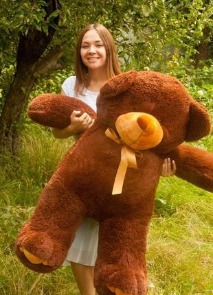 Плюшевий ведмедик 140см коричневий "веня" великий плюшевий ведмідь, велика м'яка іграшка плюшевий ведмедик4 фото