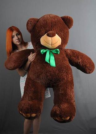 Плюшевий ведмедик 140см коричневий "веня" великий плюшевий ведмідь, велика м'яка іграшка плюшевий ведмедик8 фото