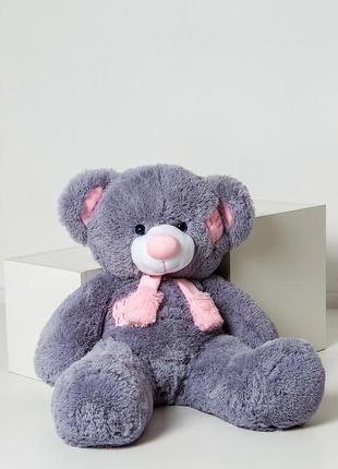 Плюшевый мишка 100см серый "хохотун" большой плюшевый медведь, большая мягкая игрушка плюшевый мишка 1м1 фото