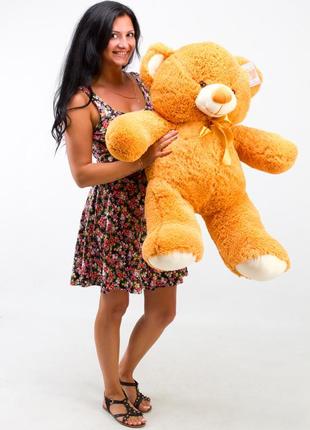 Плюшевий ведмедик 100см рожевий "томмі" великий плюшевий ведмідь, велика м'яка іграшка плюшевий ведмедик 1м6 фото