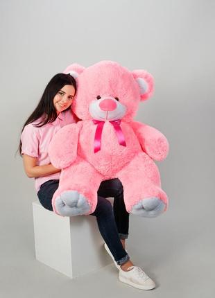 Плюшевий ведмедик 150 см рожевий "томмі" великий плюшевий ведмідь, велика м'яка іграшка плюшевий ведмедик 1,5 м1 фото