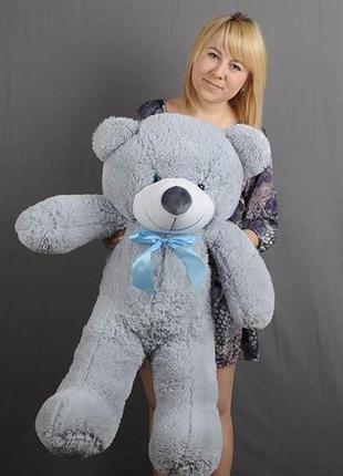 Плюшевий ведмедик 100 см сірий "нестор" великий плюшевий ведмідь, велика м'яка іграшка плюшевий ведмедик 1 м