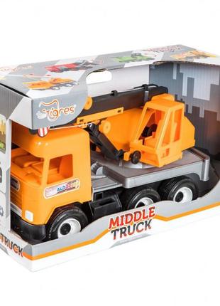 Игрушечный автокран "middle truck" 39313 со стрелой