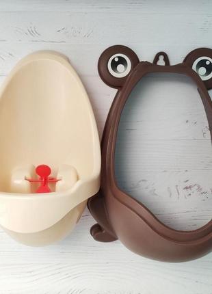 Детский писсуар для мальчика "лягушка" портативный туалет для мальчиков коричневый (fon009)2 фото