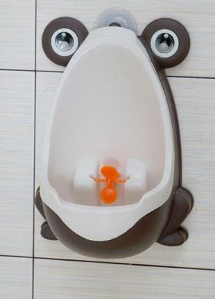 Детский писсуар для мальчика "лягушка" портативный туалет для мальчиков коричневый (fon009)5 фото