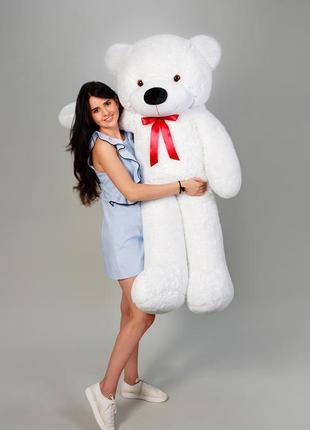 Плюшевий ведмедик 160 см білий "нестор" великий плюшевий ведмідь, велика м'яка іграшка плюшевий ведмедик 1,6 м
