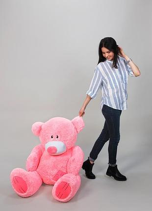 Плюшевий ведмедик 150 см рожевий "гріша" великий плюшевий ведмідь, велика м'яка іграшка плюшевий ведмедик 1,5 м