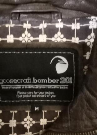 Кожаная куртка бомбер goosecraft3 фото