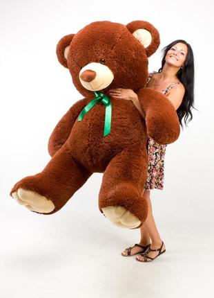 Плюшевий ведмедик 190см помаранчевий "томмі" великий плюшевий ведмідь, велика м'яка іграшка плюшевий ведмедик 2м6 фото