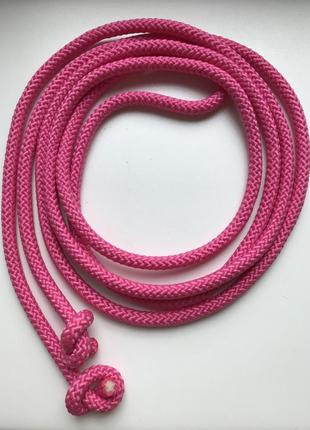 Скакалка гімнастична для гімнастики художньої 3 метри рожева 10 мм дитяча спортивна мотузкова1 фото