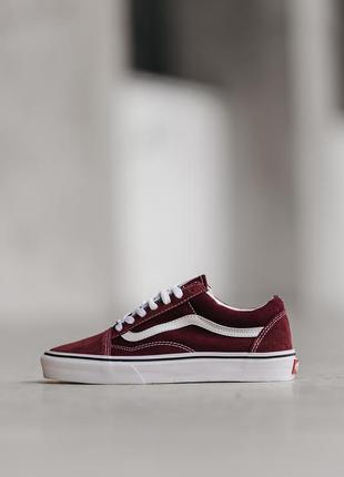 Кеды женские vans old skool classic бордовые, ванс олд скул, кроссовки