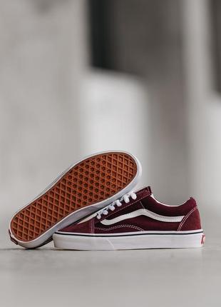 Кеды женские vans old skool classic бордовые, ванс олд скул, кроссовки4 фото