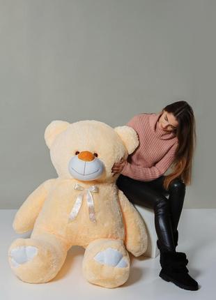 Плюшевий ведмедик 200 см кремовий "веня" великий плюшевий ведмідь, велика м'яка іграшка плюшевий ведмедик два метри