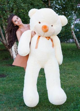 Плюшевий ведмедик 200 см коричневий "нестор" великий плюшевий ведмідь, велика м'яка іграшка плюшевий ведмедик 2 м5 фото