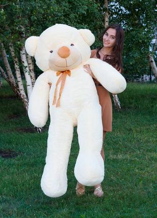Плюшевий ведмедик 180см кремовий "гриша" великий плюшевий ведмідь, велика м'яка іграшка плюшевий ведмедик 1,8 м