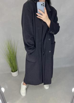 Кашемировое длинное пальто оверсайз прямой крой.1 фото