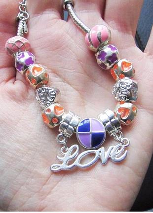 🏵браслет с шармами бусинами, новый! арт. 3940