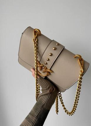 Жіноча сумка pinko classic love bag beige2 фото