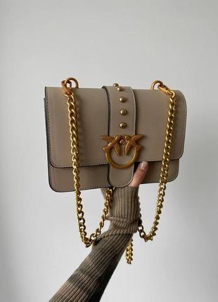 Жіноча сумка pinko classic love bag beige5 фото
