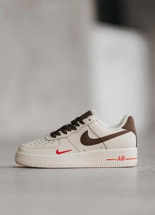 Кроссовки женские мужские nike air force 1 low mocco yohood rice бежевые, найк аир форс