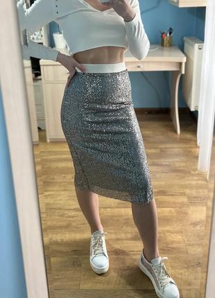 Zara юбка в пайетки