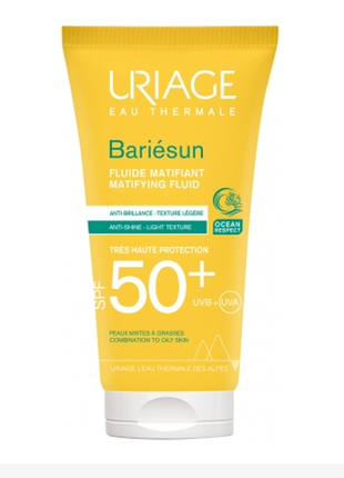 Сонцезахисний флюїд uriage bariésun fluide matifiant spf50+