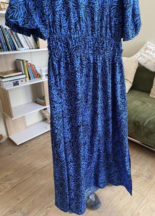Длинное платье синего цвета2 фото