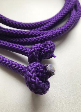 Скакалка гімнастична для гімнастики художньої 3 метри фіолетова 10 мм дитяча спортивна мотузкова7 фото