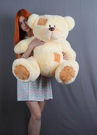 Плюшевий ведмедик 100см помаранчевий "гриша" великий плюшевий ведмідь, велика м'яка іграшка плюшевий ведмедик 1м4 фото