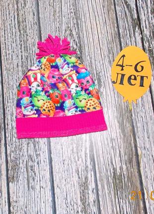 Флисовая шапка для девочки 4-6 лет, 52-53 см1 фото