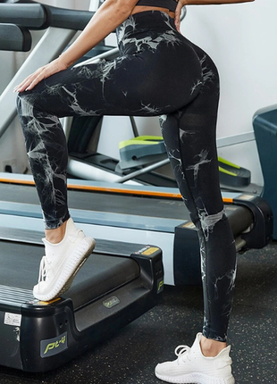 Лосины тай дай с пуш-ап эффектом, классные леггинсы для спорта, фитнес лосины пуш ап