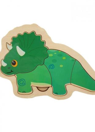 Дерев'яна іграшка пазли md 2283 (динозавр зелений)