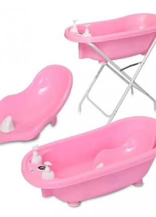 Дитяча ванночка lorelli з гіркою, термометром і підставкою