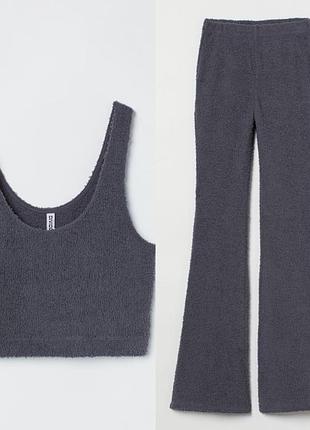 Костюм hm махровий топ та штани кльош