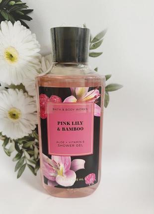 Набор мист + гель + крем для тела pink lily &amp; bamboo от bath and body works3 фото