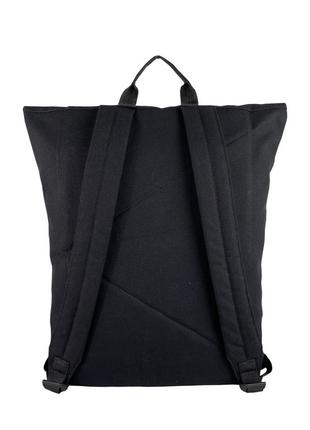 Міський рюкзак у класичному стилі rolltop/ стильний молодіжний чорний рюкзак із канвасу3 фото