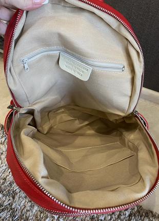 Красный рюкзак кожаный итальянский рюкзак из натуральной кожи мягкий рюкзак женский