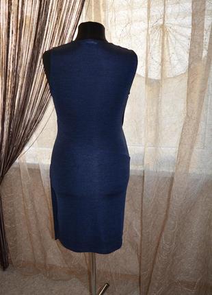 Сексуальное моделирующее трикотажное платье, меланж, с прозрачной спинкой3 фото