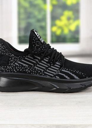 Кросівки чоловічі текстильні zoegor чорні із сірими смугами 3536