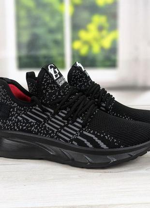 Кросівки чоловічі текстильні zoegor чорні із сірими смугами 3536