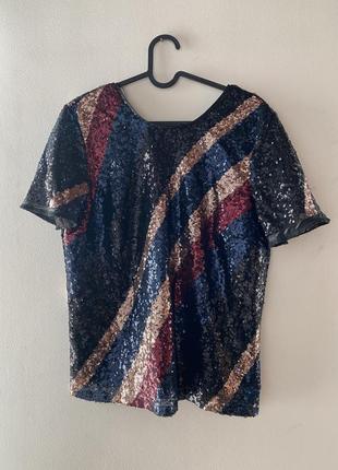 Фірмова нарядна футболка з пайєтками next