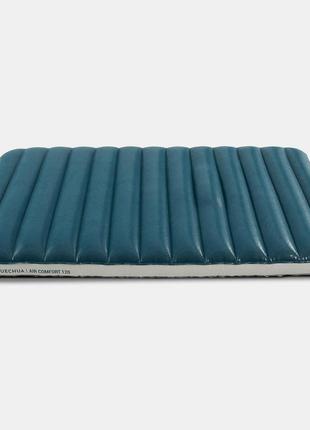 Надувной матрас для кемпинга quechua (двухместный 200 x 140 x 17 см) air comfort зеленый4 фото