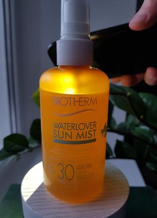 Biotherm waterlover sun mist spf30 солнцезащитный спрей для тела и лица spf30 200мл4 фото