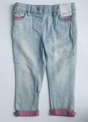 Стильные джинсы с цветными подворотами, джинсы летние1 фото
