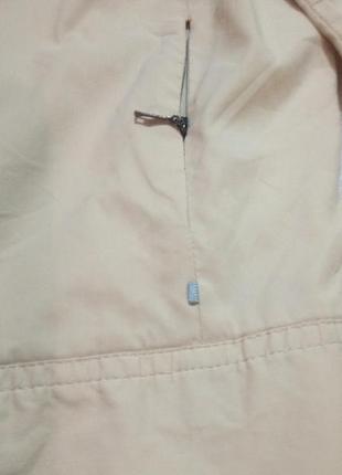 Легкая короткая базовая весенняя куртка ветровка хлопок бежевая кремовая размер xs-s5 фото