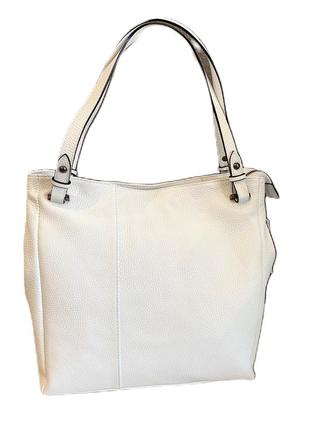 Сумка біла шкіряна італійська сумка м’яка сумка біла жіноча