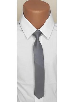Краватка дитячий сірий шкільний, ошатний, стильний на гумці3 фото
