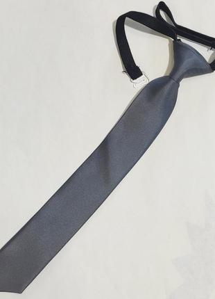 Краватка дитячий сірий шкільний, ошатний, стильний на гумці