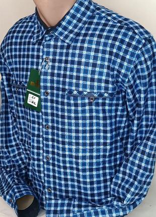 Мужские рубашки флис hetai vd-0061 классическая синяя клетчатая мужская рубашка, теплая мужская рубашка флис4 фото